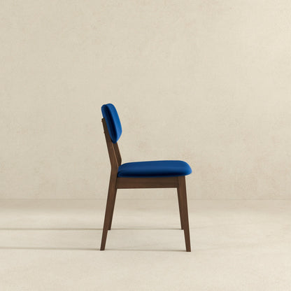 Blue Velvet Solid Back Side Chair (Set Of 2) - DCH00600101