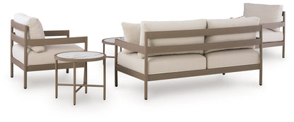 Bluff Trail Beige Outdoor Love/Chairs/Tables Set (Set of 5) - PCP383-080