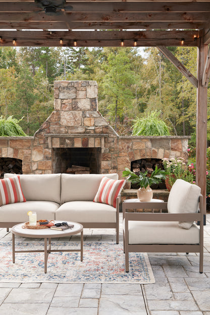Bluff Trail Beige Outdoor Love/Chairs/Tables Set (Set of 5) - PCP383-080