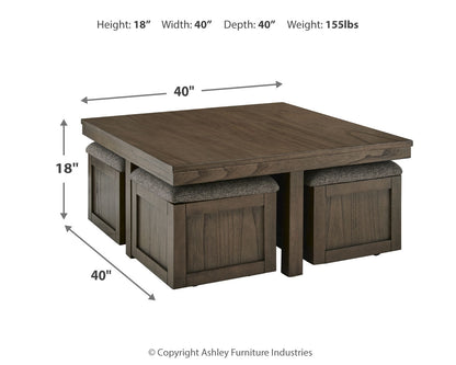Boardernest Coffee Table with 1 End Table in Brown - PKG015856