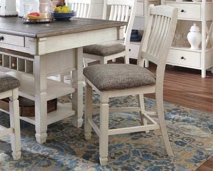 Bolanburg Antique White Counter Height Dining Table and 4 Barstools - D647D37