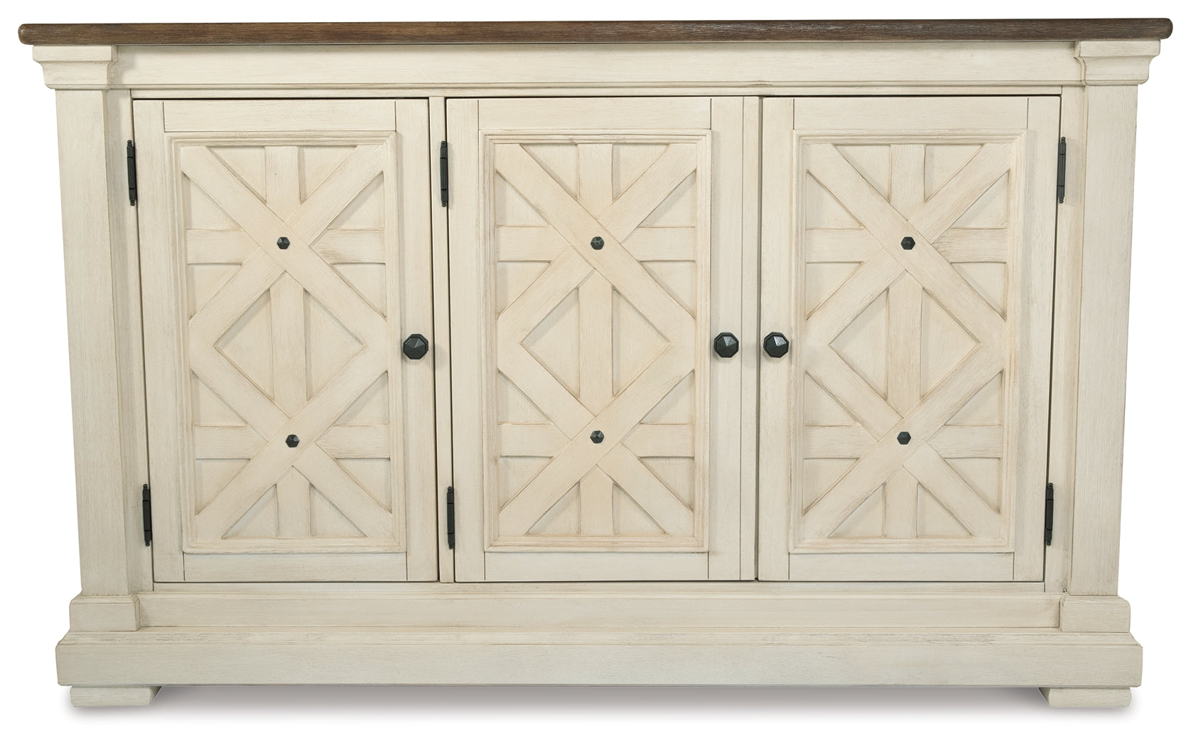 Bolanburg Antique White Dining Extension Table,10 Chairs and Server - D647D35