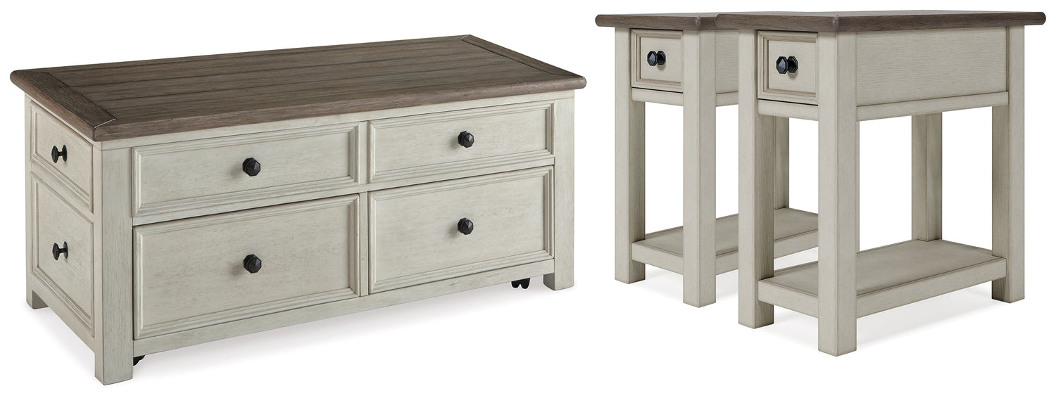 Bolanburg Coffee Table with 2 End Tables in Two-tone - PKG010341