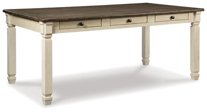 Bolanburg Two-tone Dining Table, 4 Chairs, Bench, Server and Display Cabinet - D647D24