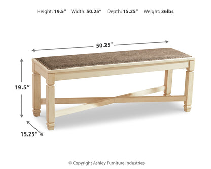 Bolanburg Two-tone Dining Table, 4 Chairs, Bench, Server and Display Cabinet - D647D24