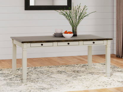 Bolanburg Two-tone Dining Table, 4 Chairs, Bench, Server and Display Cabinet - D647D24
