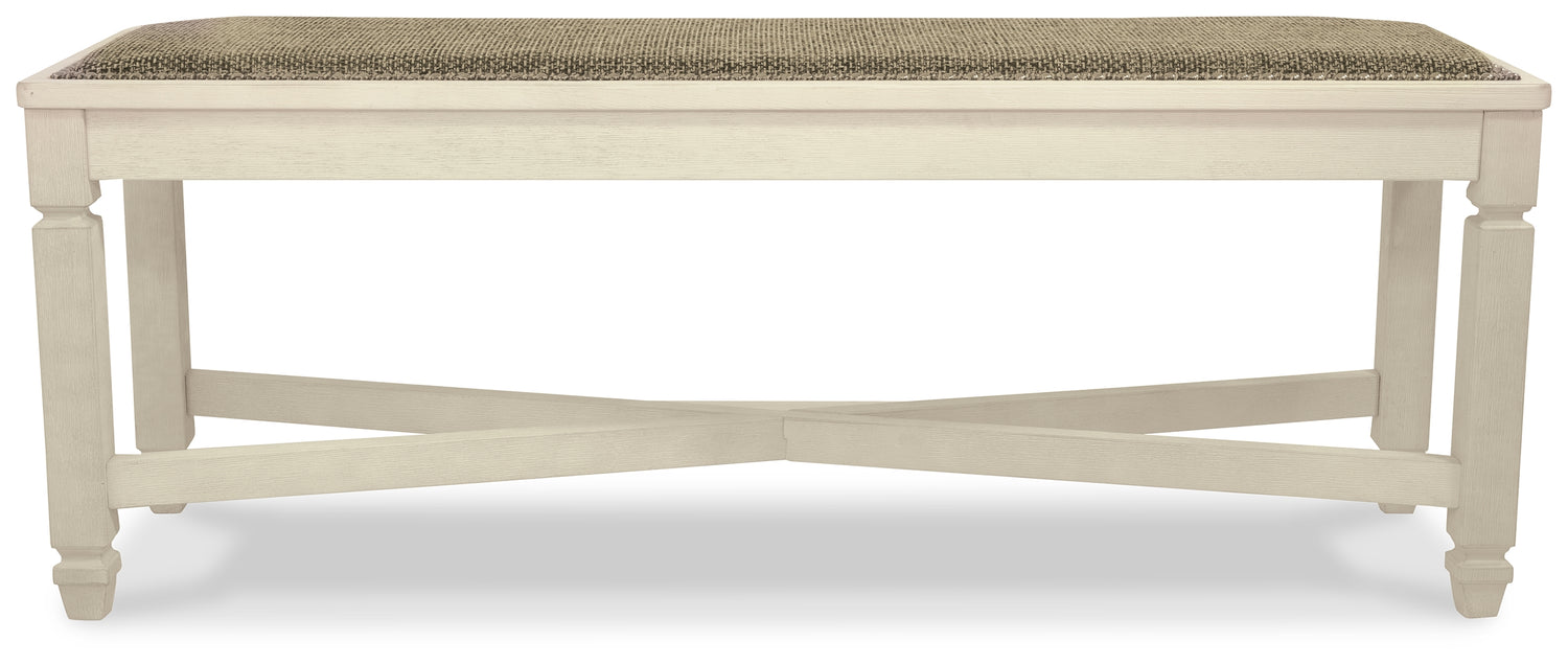 Bolanburg Two-tone Dining Table, 4 Chairs, Bench, Server and Display Cabinet - D647D24