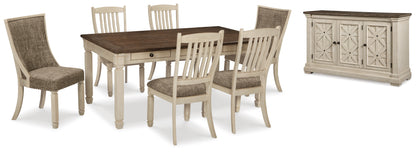 Bolanburg Two-tone Dining Table and 6 Chairs with Server - D647D22