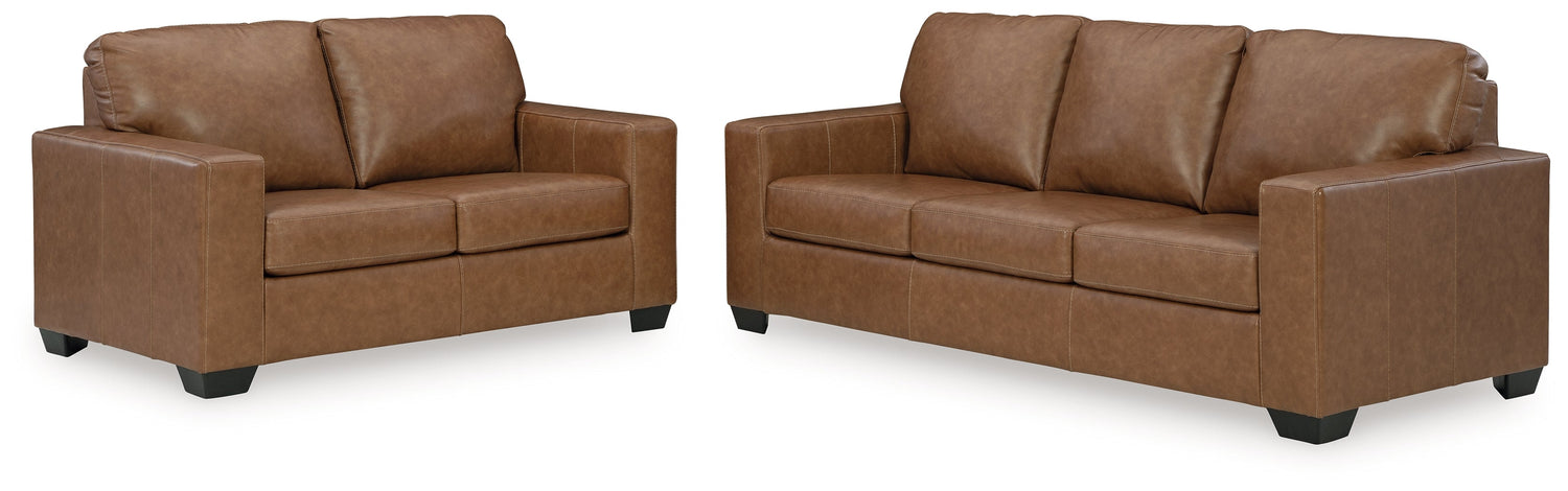 Bolsena Sofa and Loveseat in Caramel - PKG015456