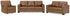 Bolsena Sofa, Loveseat and Recliner in Caramel - PKG015457