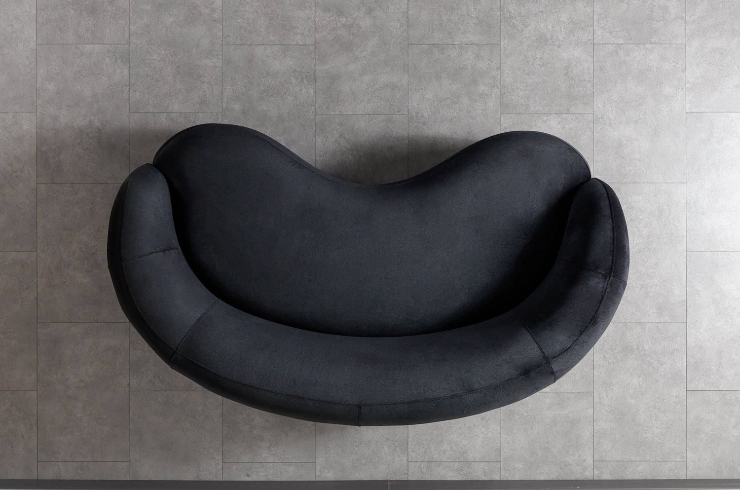 Bonita Black Velvet Loveseat 81" - BONITABLACKVL-L
