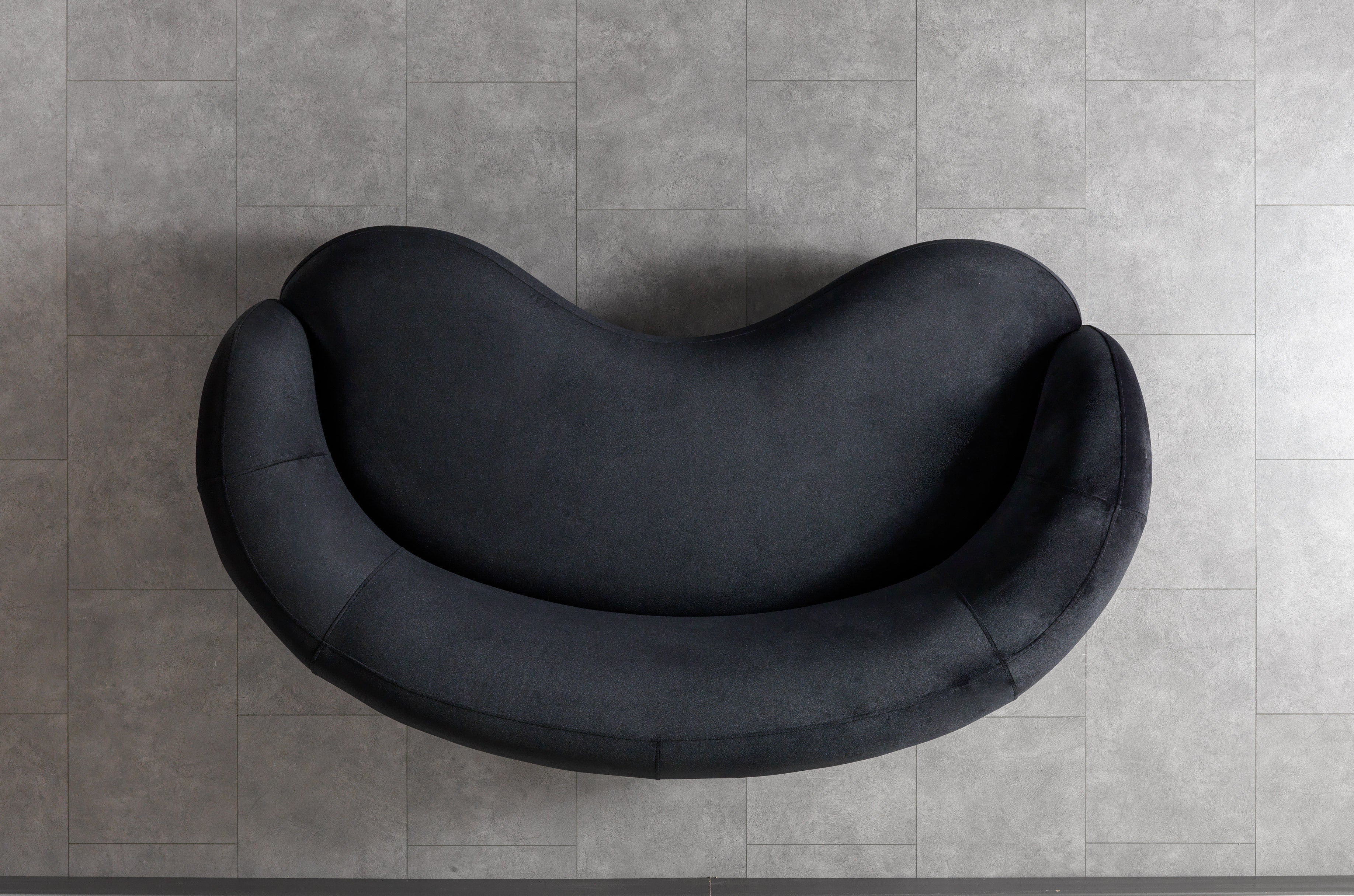 Bonita Black Velvet Loveseat 81" - BONITABLACKVL-L