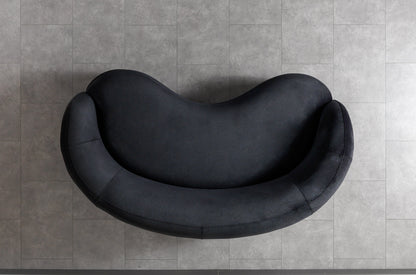 Bonita Black Velvet Loveseat 81" - BONITABLACKVL-L