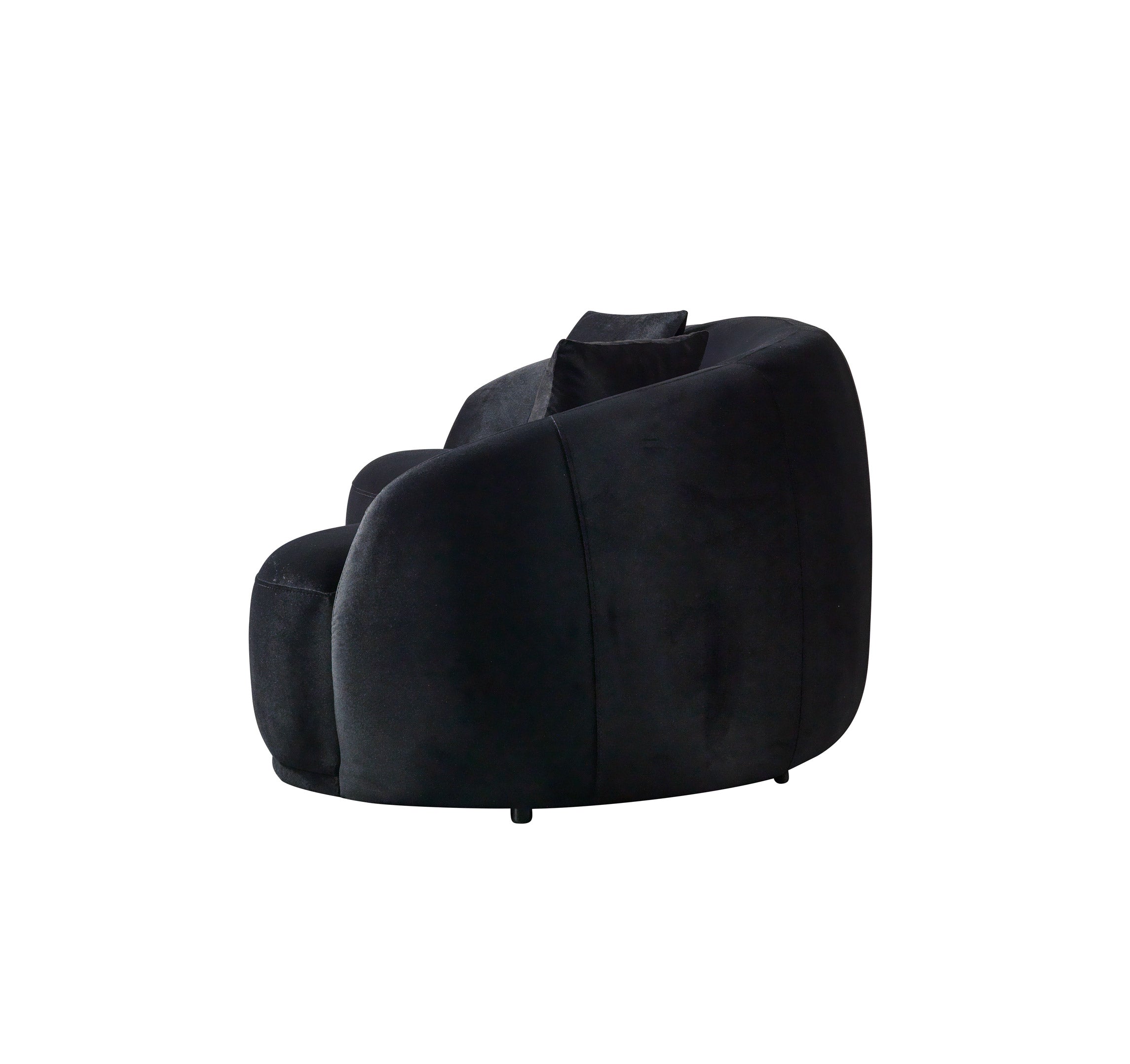 Bonita Black Velvet Loveseat 81" - BONITABLACKVL-L