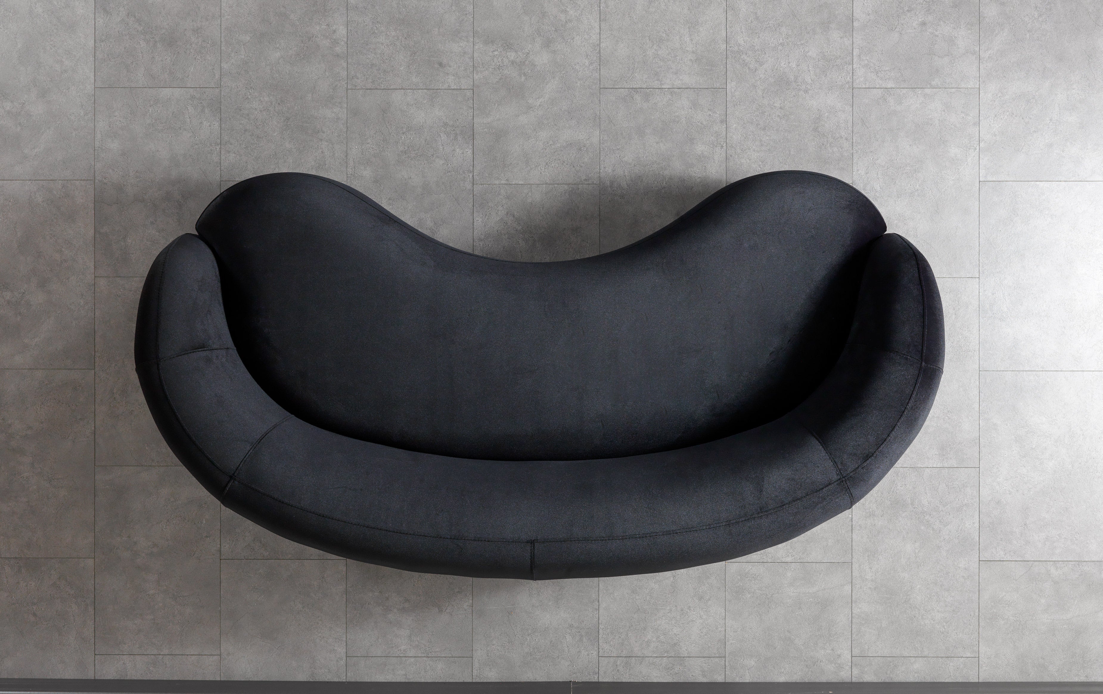 Bonita Black Velvet Sofa 91" - BONITABLACKVL-S