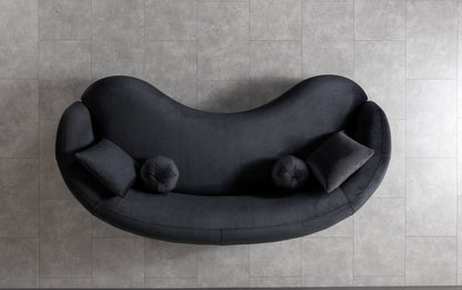 Bonita Black Velvet Sofa 91" &amp; Loveseat 81" [ETA: 9/10] - BONITABLACKVL-SL