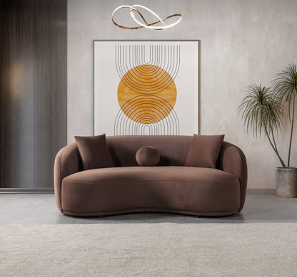 Bonita Coffee Velvet Loveseat 81" - BONITACOFFEEVL-L
