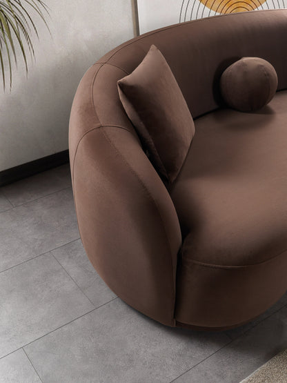 Bonita Coffee Velvet Loveseat 81" - BONITACOFFEEVL-L