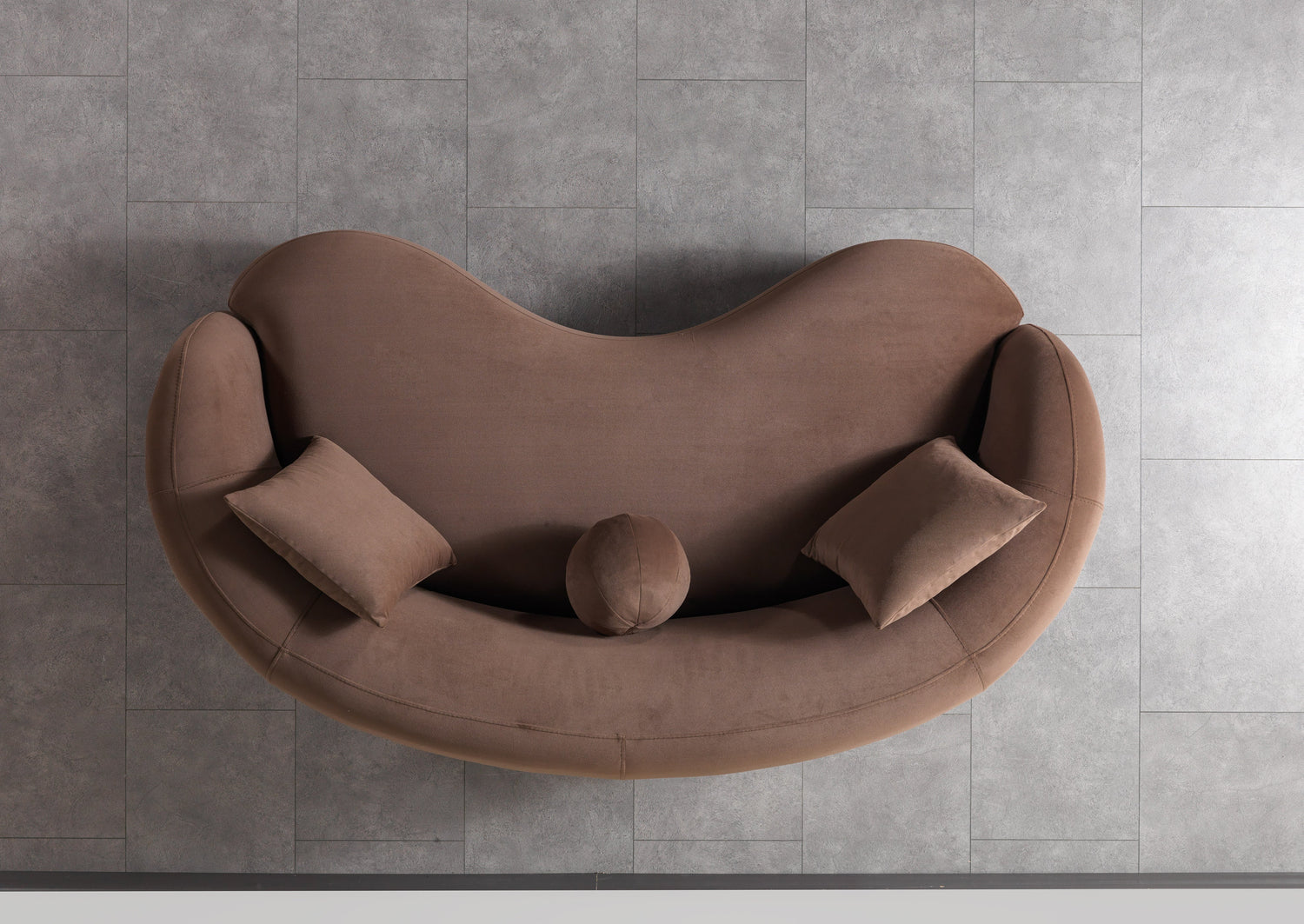 Bonita Coffee Velvet Loveseat 81" - BONITACOFFEEVL-L