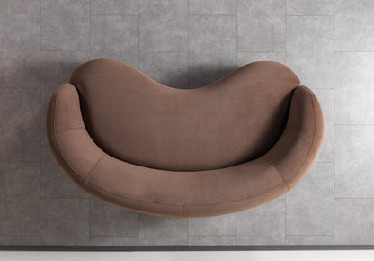 Bonita Coffee Velvet Loveseat 81" - BONITACOFFEEVL-L
