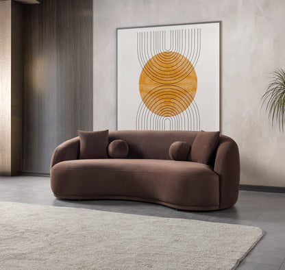 Bonita Coffee Velvet Sofa 91" - BONITACOFFEEVL-S