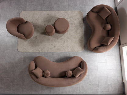 Bonita Coffee Velvet Sofa 91" &amp; Loveseat 81" - BONITACOFFEEVL-SL