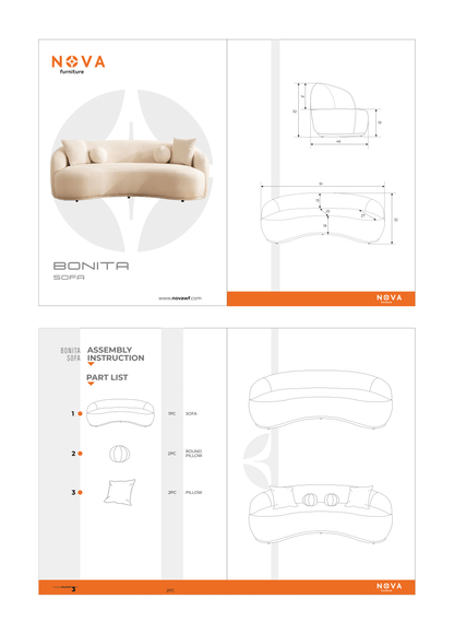 Bonita Coffee Velvet Sofa 91" &amp; Loveseat 81" - BONITACOFFEEVL-SL