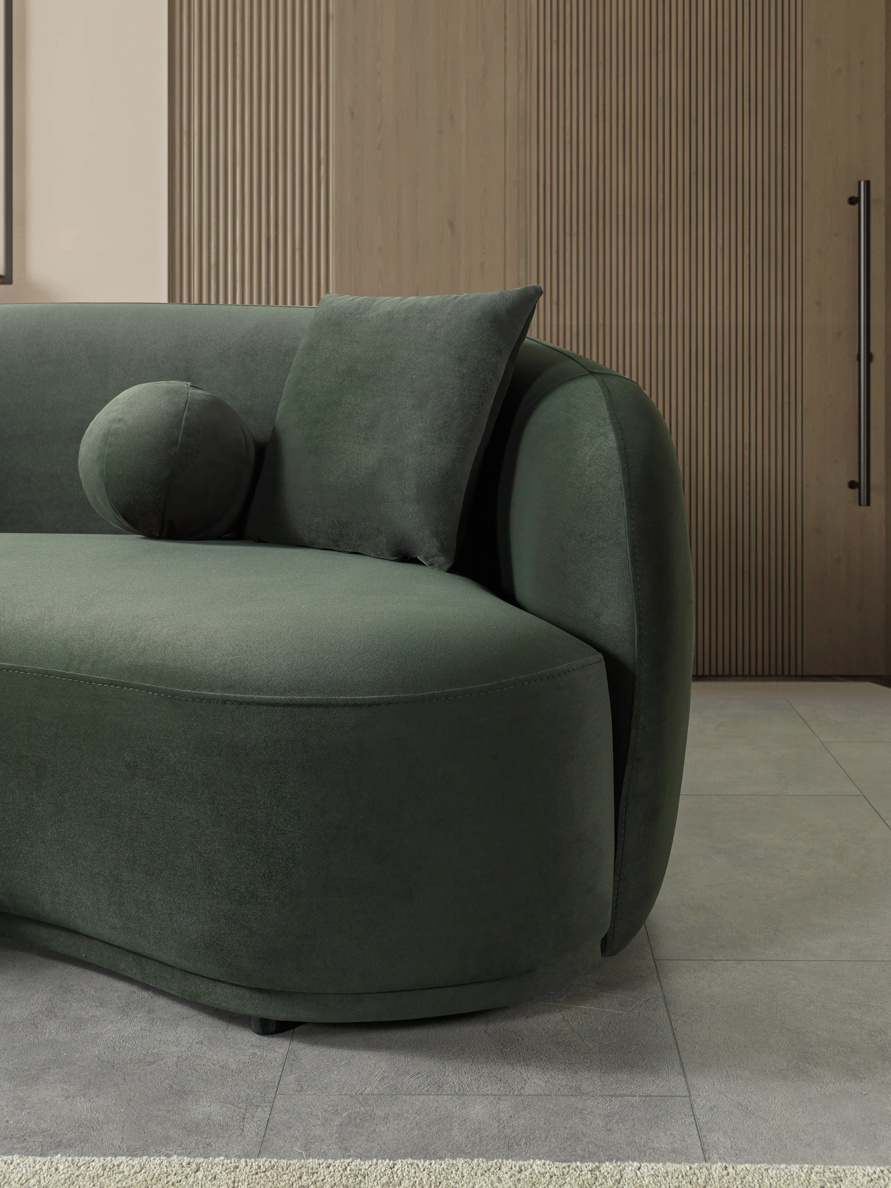 Bonita Green Velvet Sofa 91" - BONITAGREENVL-S