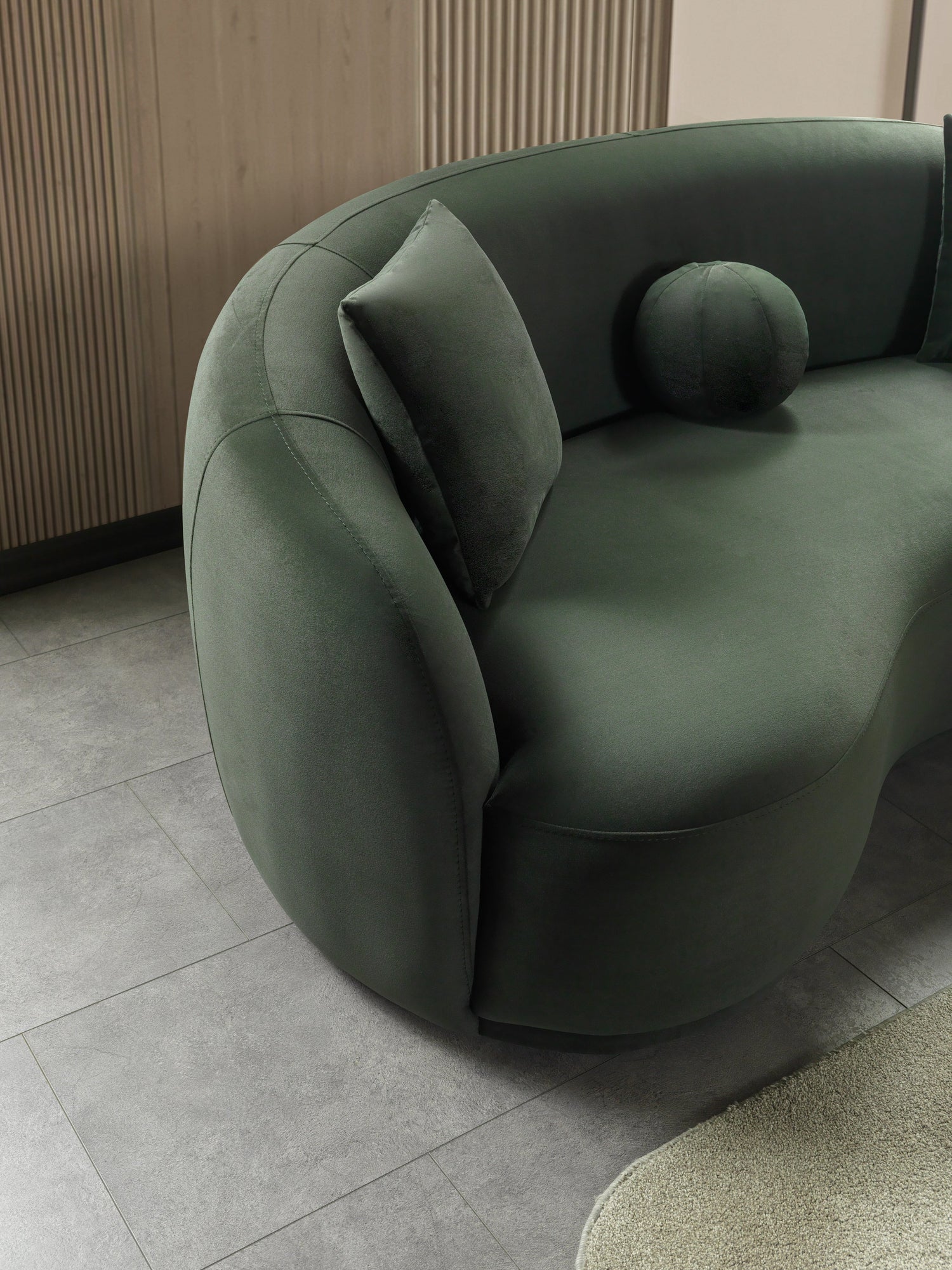 Bonita Green Velvet Sofa 91" - BONITAGREENVL-S