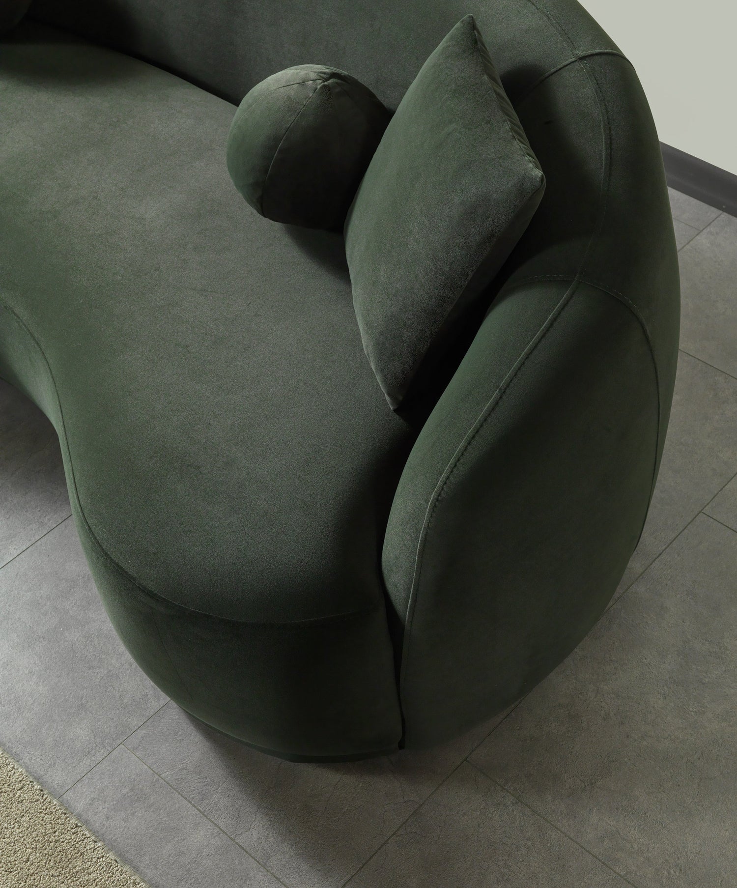 Bonita Green Velvet Sofa 91" - BONITAGREENVL-S
