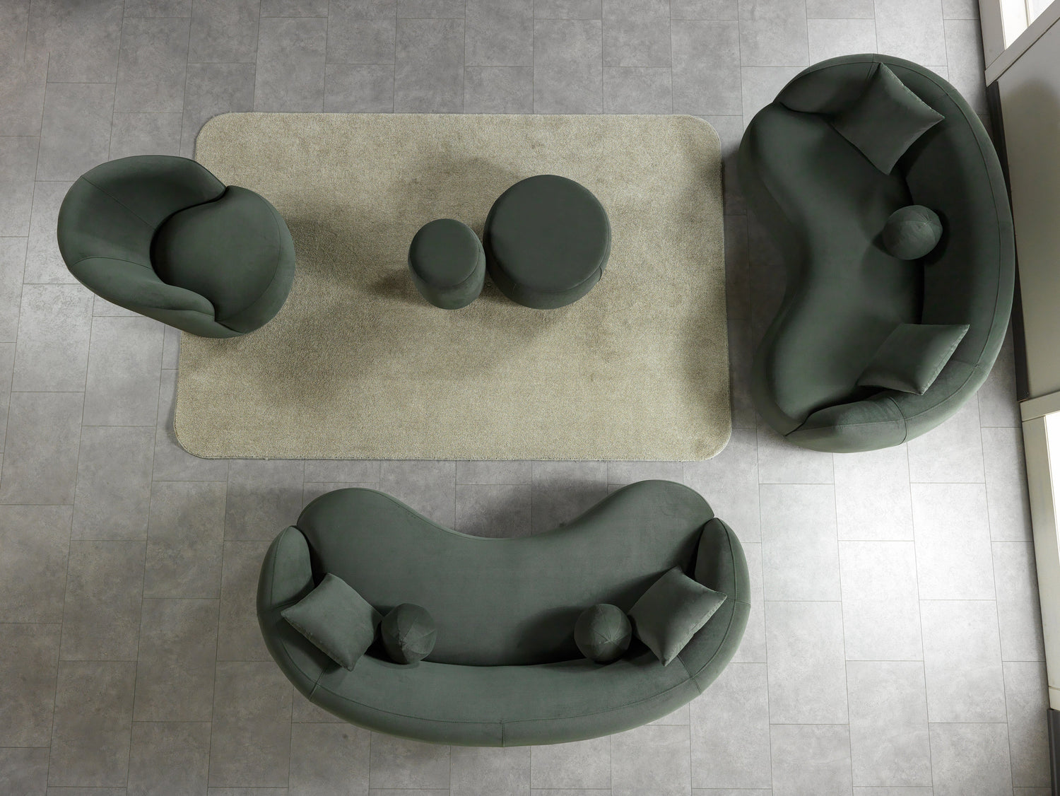 Bonita Green Velvet Sofa 91" &amp; Loveseat 81" [ETA: 9/10] - BONITAGREENVL-SL