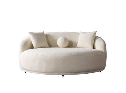 Bonita Ivory Boucle Round Sofa  71" - BONITAIVORY-RS