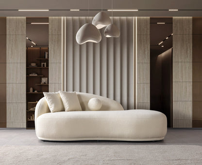 Bonita Ivory Boucle Sofa Chaise 87" - BONITAIVORY-SC