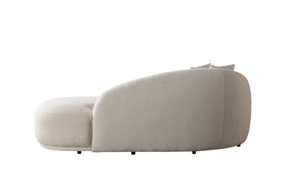 Bonita Ivory Boucle Sofa Chaise 87" - BONITAIVORY-SC