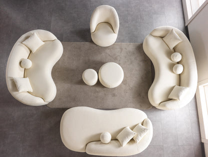 Bonita Ivory Boucle Sofa Chaise 87" - BONITAIVORY-SC