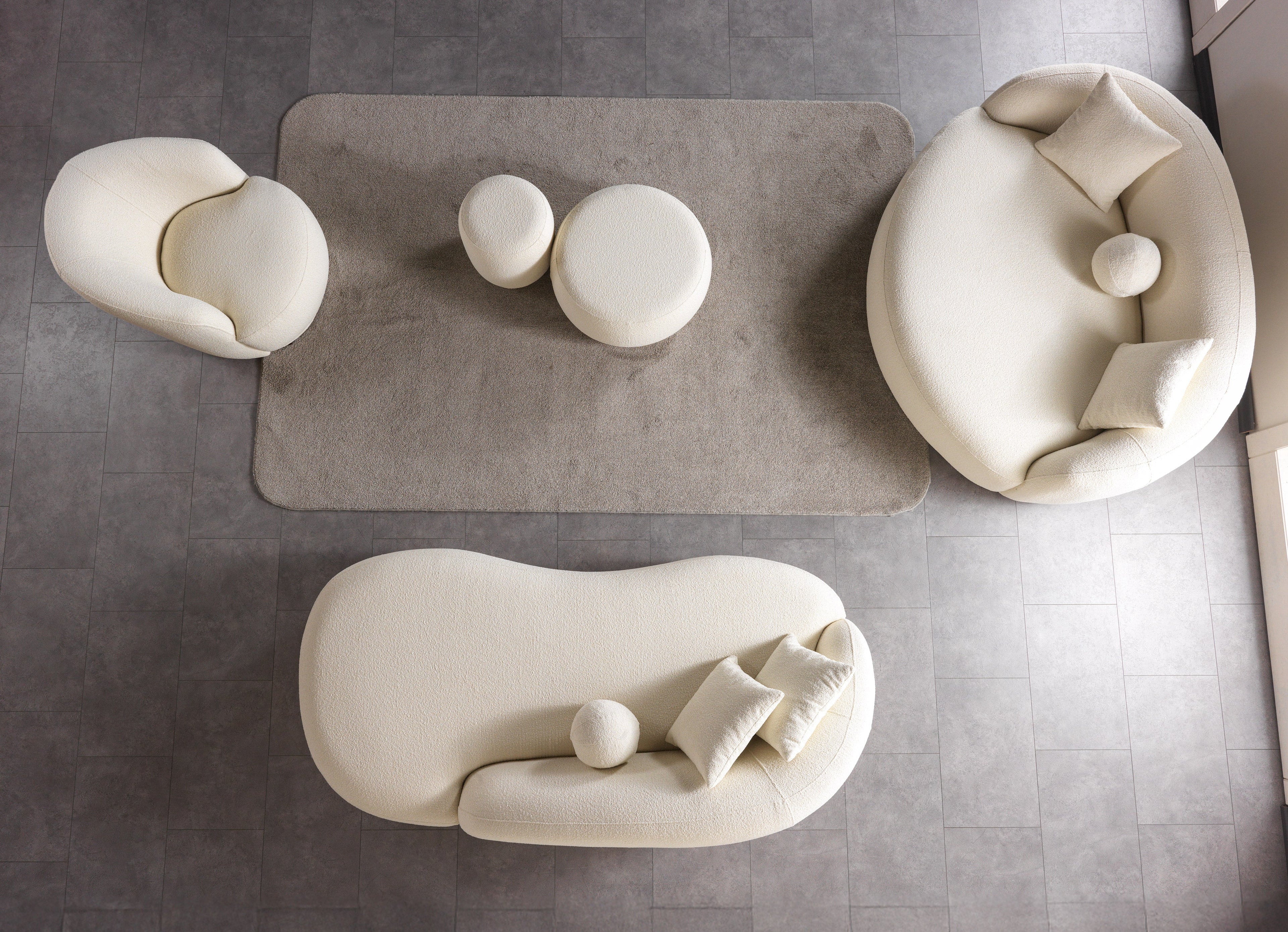 Bonita Ivory Boucle Sofa Chaise 87" - BONITAIVORY-SC