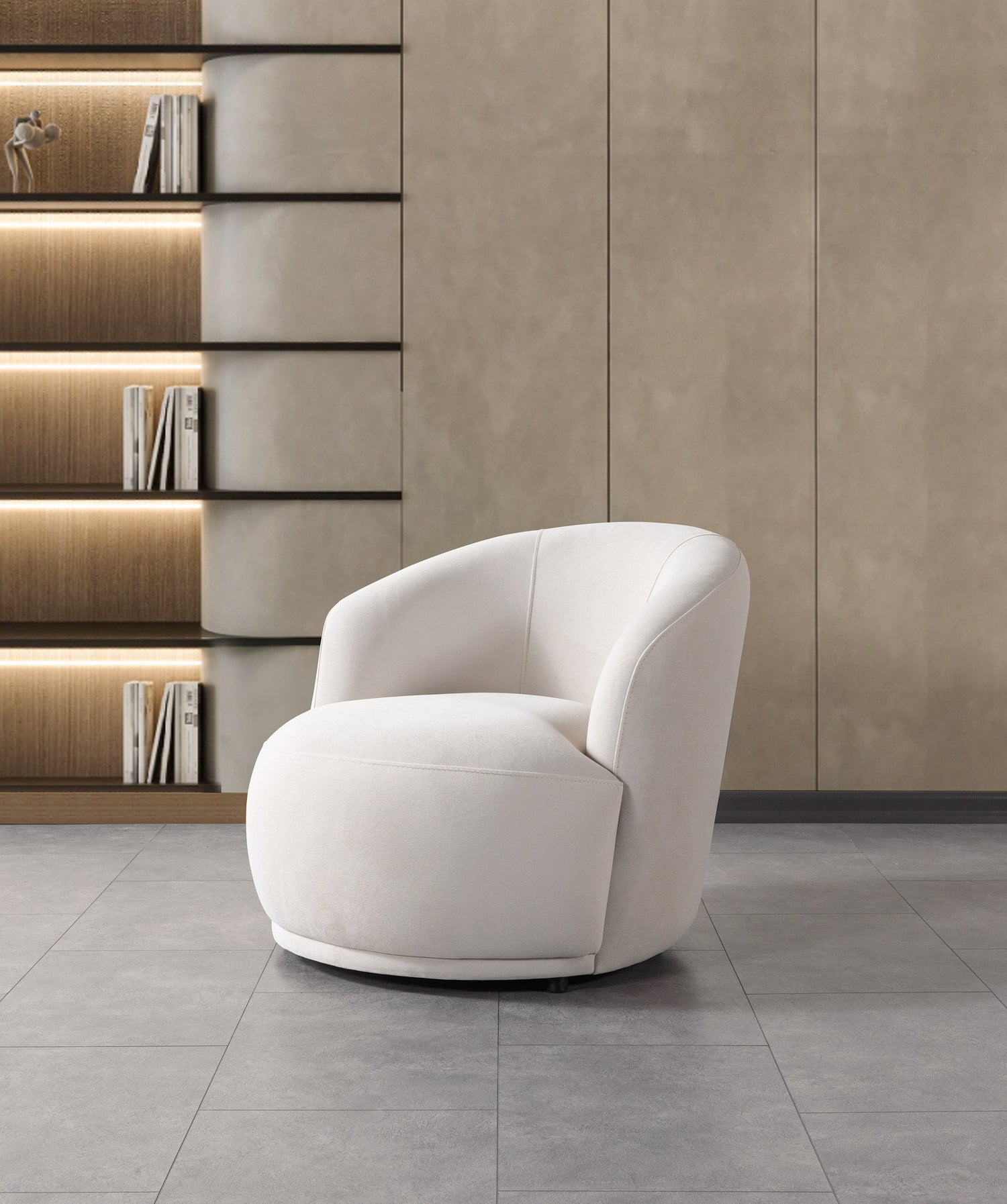 Bonita Ivory Velvet Accent Chair - BONITAIVORYVL-C