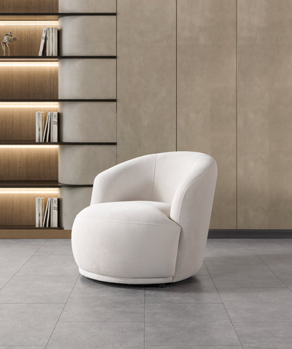 Bonita Ivory Velvet Accent Chair - BONITAIVORYVL-C