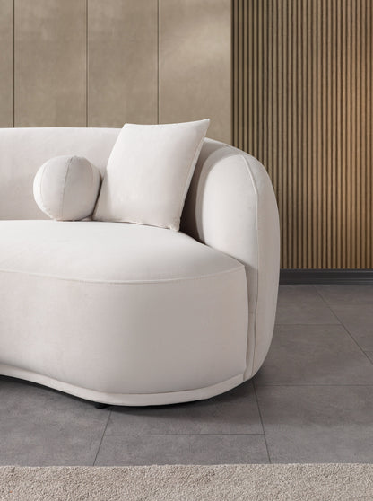 Bonita Ivory Velvet Sofa 91" - BONITAIVORYVL-S
