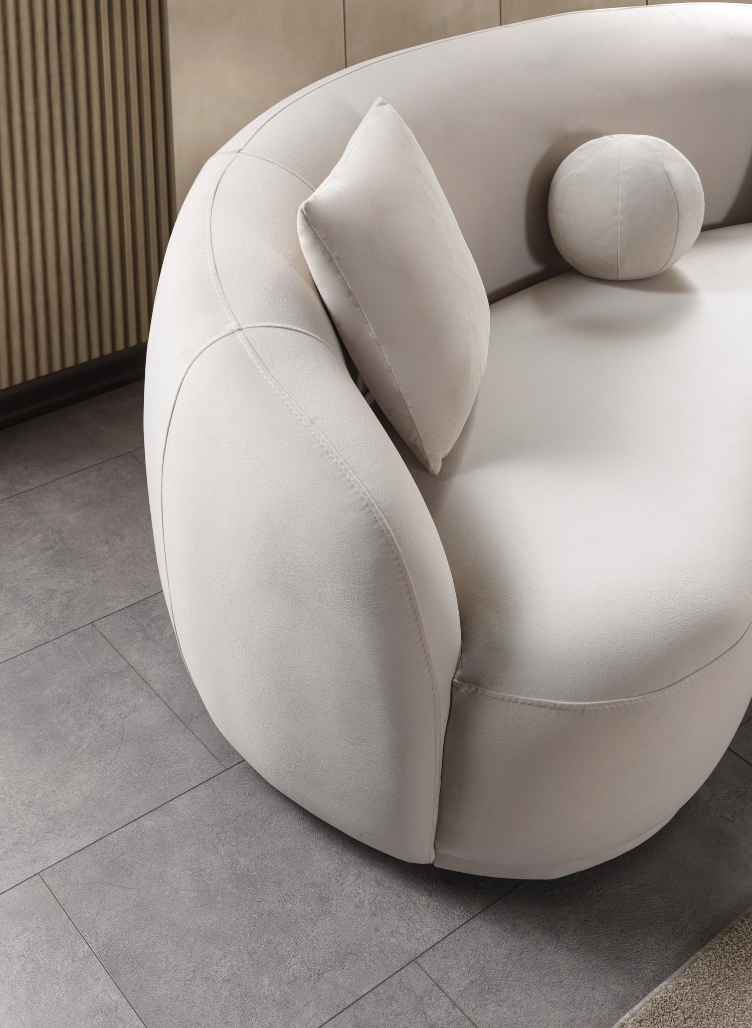 Bonita Ivory Velvet Sofa 91" - BONITAIVORYVL-S
