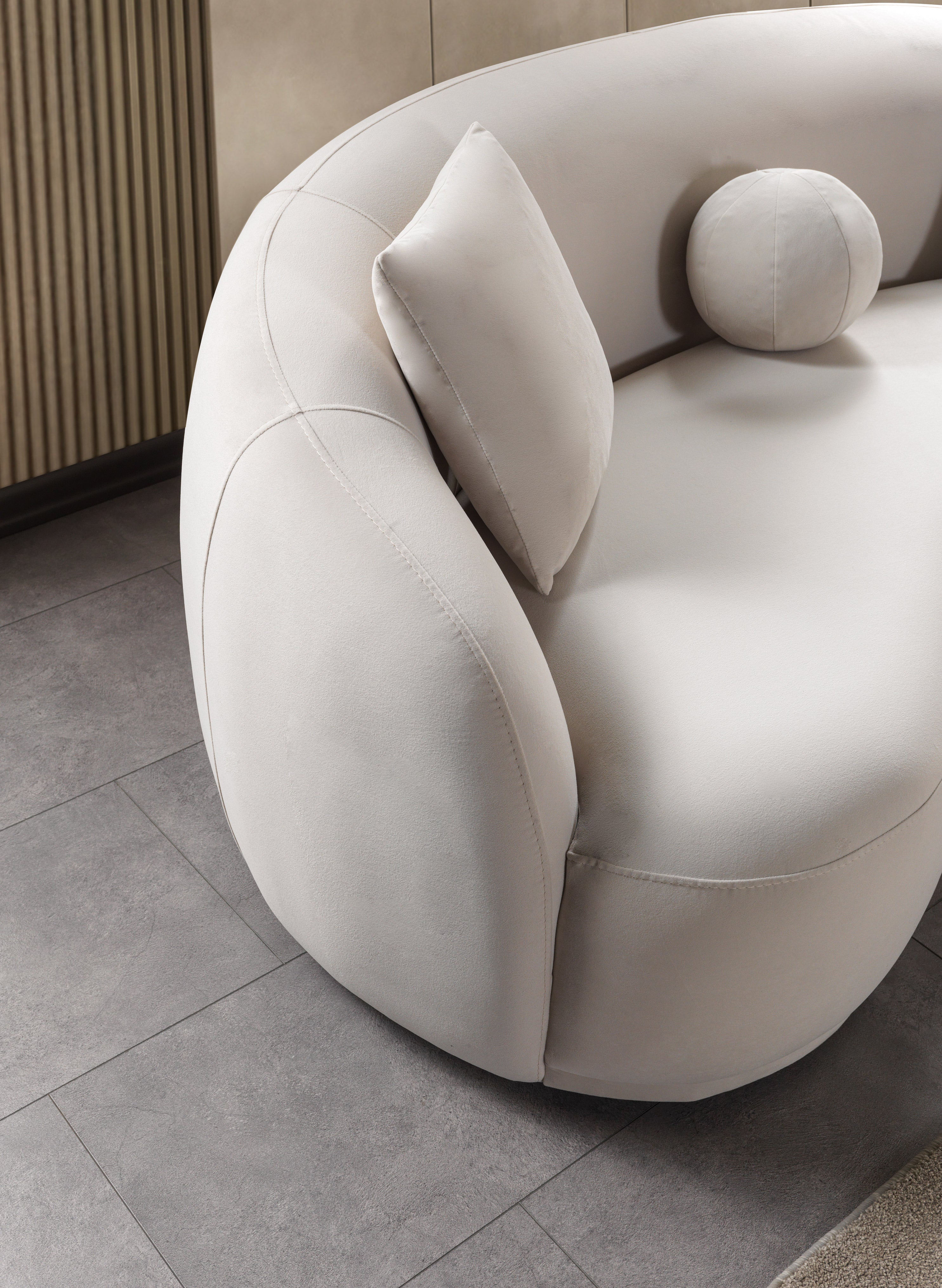 Bonita Ivory Velvet Sofa 91" - BONITAIVORYVL-S