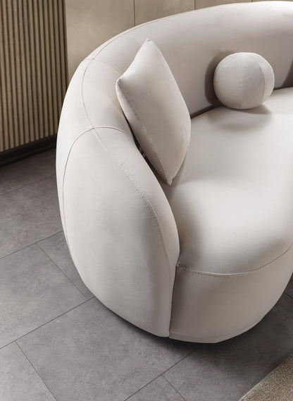Bonita Ivory Velvet Sofa 91" - BONITAIVORYVL-S