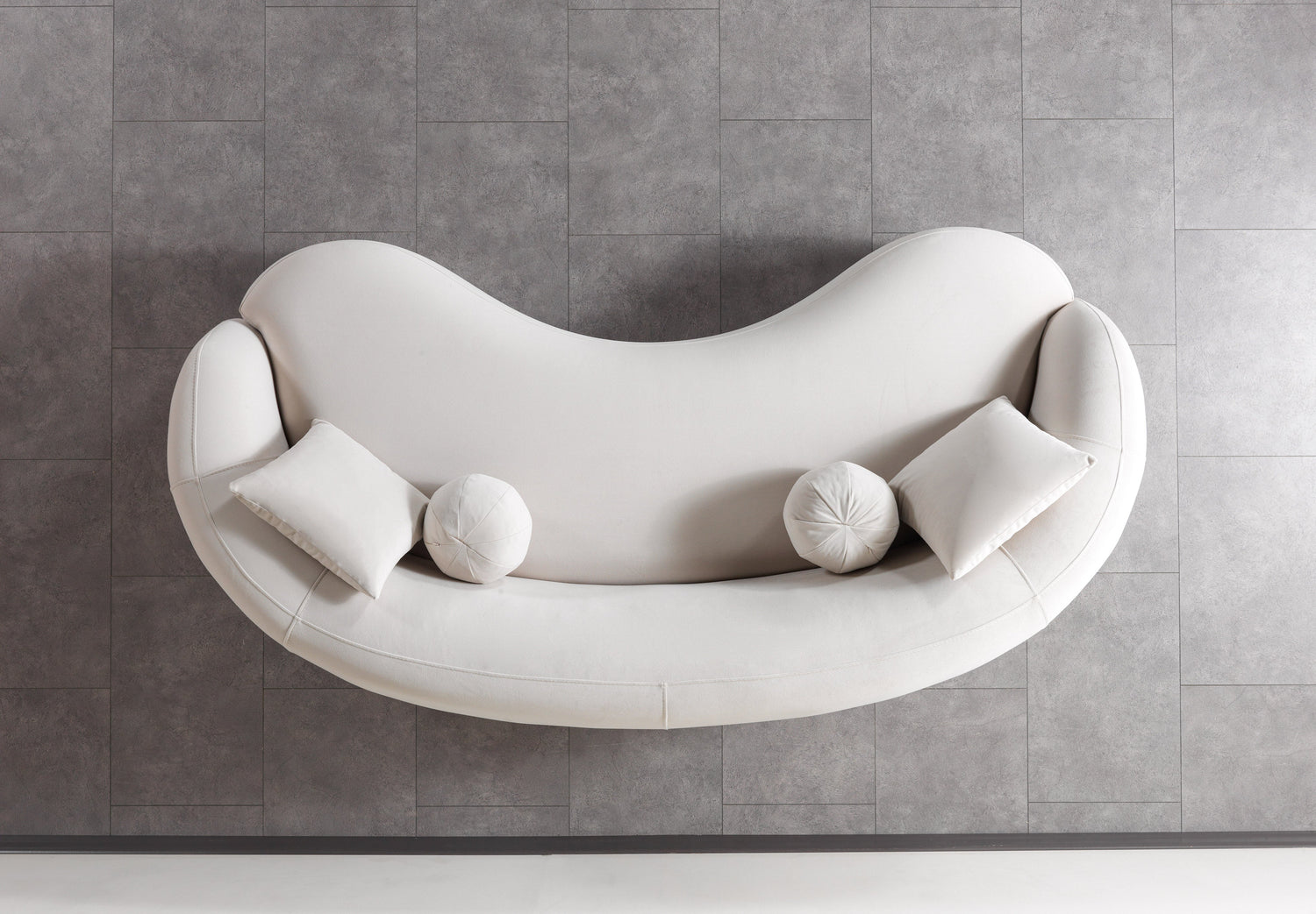 Bonita Ivory Velvet Sofa 91" - BONITAIVORYVL-S