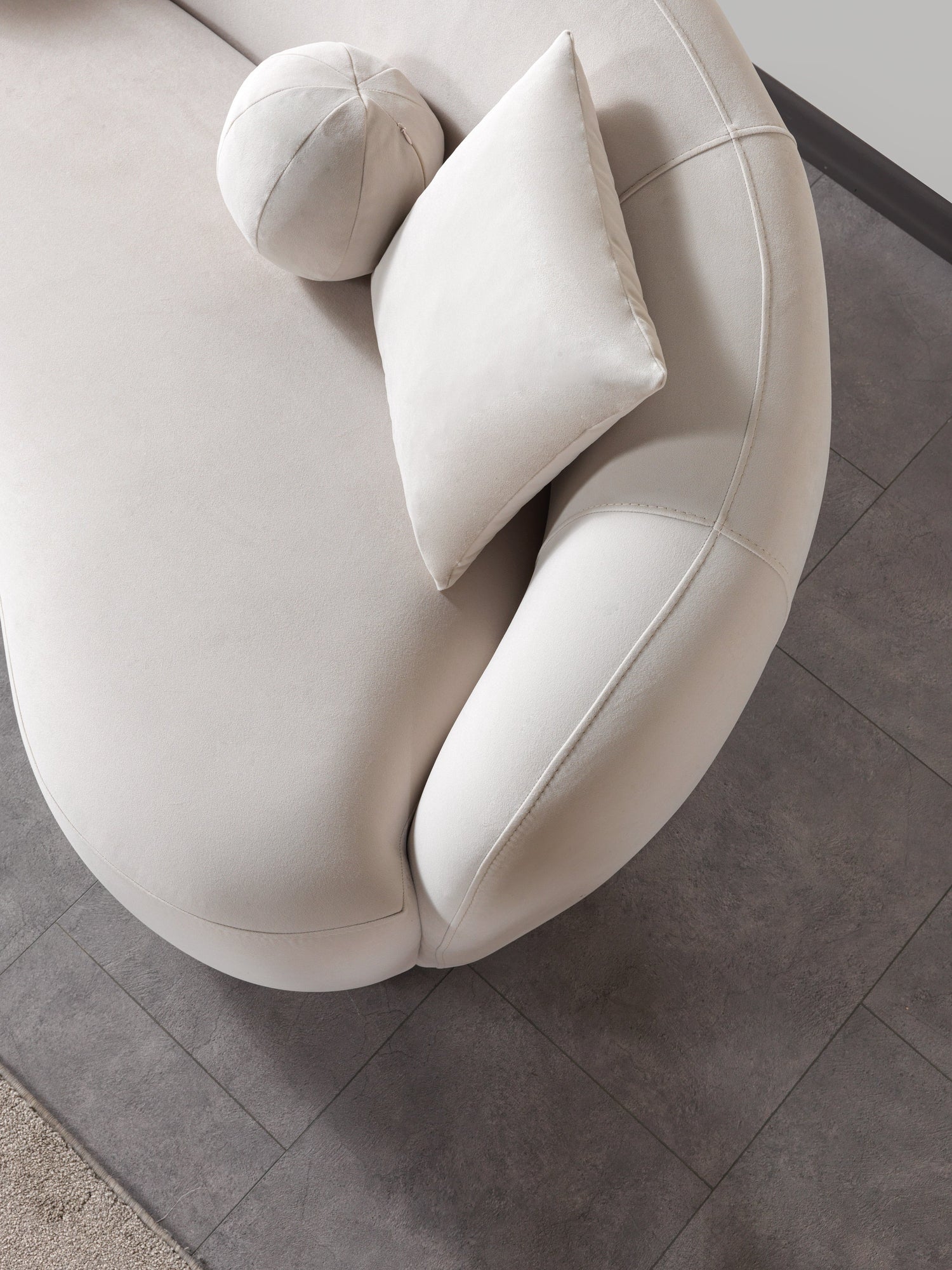 Bonita Ivory Velvet Sofa 91" &amp; Loveseat 81" - BONITAIVORYVL-SL