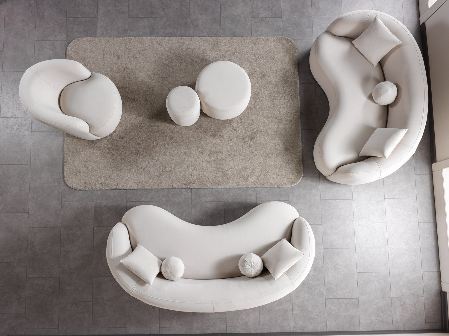 Bonita Ivory Velvet Living Room Set from Nova Furniture - Luna Furniture