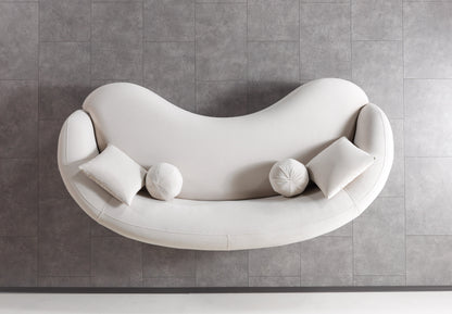 Bonita Ivory Velvet Sofa 91" &amp; Loveseat 81" - BONITAIVORYVL-SL