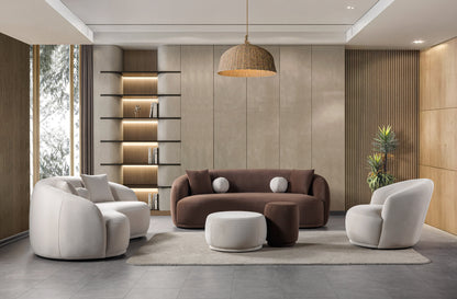 Bonita Ivory Velvet Sofa 91" &amp; Loveseat 81" - BONITAIVORYVL-SL