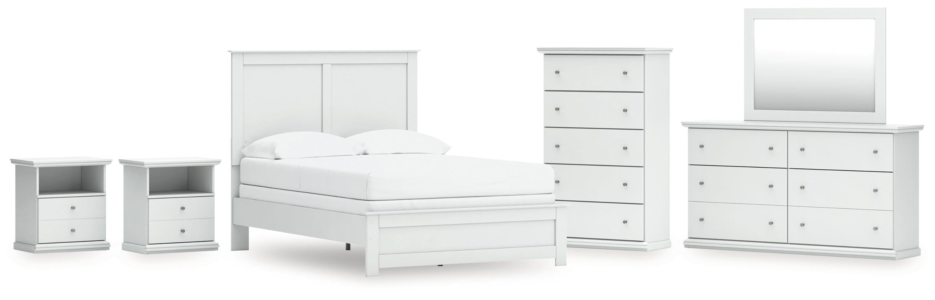Bostwick Shoals Full Panel Bed, Dresser, Mirror, Chest, and 2 Nightstands - B139B62