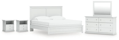 Bostwick Shoals King Panel Bed, Dresser, Mirror and 2 Nightstands - B139B52