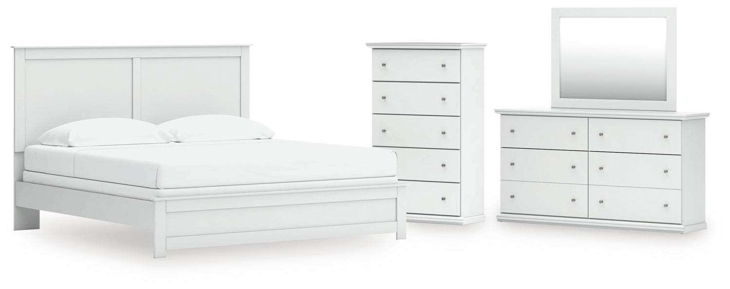 Bostwick Shoals King Panel Bed, Dresser, Mirror and Chest - B139B54